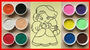 TÔ MÀU TRANH CÁT công chúa búp bê tóc dài - Colored Sand Painting Doll (Chim Xinh)