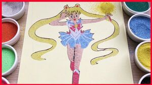 Đồ chơi trẻ em TÔ MÀU TRANH CÁT THỦY THỦ MẶT TRĂNG Sailor Moon - Sand Painting Toys (Chim Xinh)