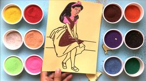 TÔ MÀU TRANH CÁT nàng ALICE xứ sở thần thiên cùng chị Chim Xinh - Learn colors, Sand Painting Toys