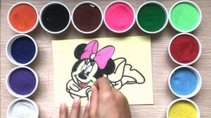 TÔ Đồ chơi TÔ MÀI TRANH CÁT MINNIE bạn gái chuột Mickey Learn colors Sand Painting