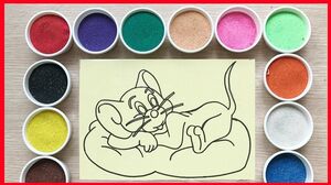 Đồ chơi trẻ em TÔ MÀU TRANH CÁT chuột Jerry nằm ngủ Learn colors Sand Painting Toys Chim Xinh Xinh
