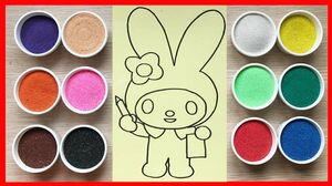Đồ chơi TÔ MÀU TRANH CÁT thỏ bảy màu xinh Learn colors Sand Painting Toys (Chim Xinh)