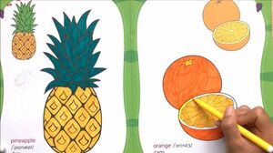 Tô màu trái cây nho, cam, chuối, dâu, chanh, bưởi | Bé học màu sắc (Chim Xinh)