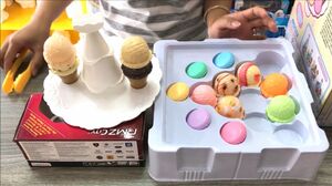 Mở hộp đồ chơi KEM ỐC QUẾ VÀ BÁNH MACARON cùng chị Chim Xinh chơi trò bán kem