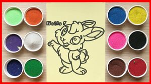 Đồ chơi trẻ em TÔ MÀU TRANH CÁT chú thỏ con cùng chị Chim Xinh | Learn colors Sand painting