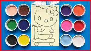Learn color, Sand Painting Đồ chơi TÔ MÀU TRANH CÁT HELLO KITTY (Chim Xinh)