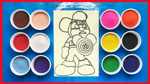 Tô màu tranh cát chuột anh hùng - Learn colors Sand Painting (Chim Xinh)