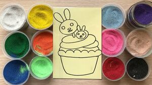 Đồ chơi trẻ em TÔ TRANH CÁT BÁNH CUPCAKE THỎ CON - Colored Sand Painting, Learn Color (Chim Xinh)