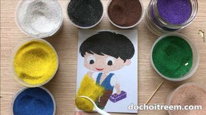 Đồ chơi trẻ em TÔ TRANH CÁT HÌNH CHÚ BÉ, học tô màu - Colored Sand Painting, Learn Color (Chim Xinh)