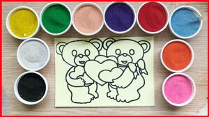 Đồ chơi trẻ em TÔ MÀU TRANH CÁT hai chú gấu sinh đôi - Colored Sand Painting (Chim Xinh)