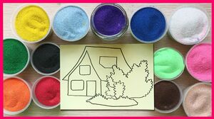 TÔ MÀU TRANH CÁT HÌNH NGÔI NHÀ - Colored Sand Paiting The House (Chim Xinh)