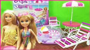 Đồ chơi bể bơi mùa hè của búp bê Barbie và Sparkle girl (Chim Xinh)
