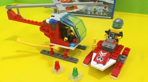 Đồ chơi lắp ráp LEGO xe cứu hỏa và máy bay trực thăng (Chim Xinh)