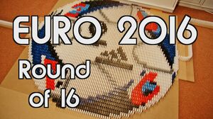 EURO 2016 - Round of 16 with 12,000 Dominoes