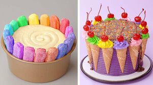 Tasty Colorful Cake Recipe | Most Satisfying Cake Decorating Tutorials | So Yummy Cake Ideas
