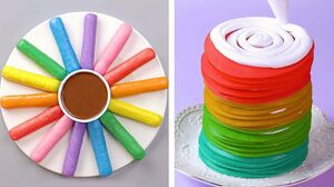How To Make Rainbow Cake Decorating Ideas | Easy Cake Decorating Tutorials | Satisfying Cakes