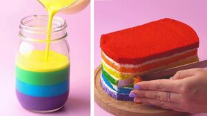 How to make the Best Ever Rainbow Cake For Party | Yummy Cake Decorating Ideas | Tasty Cake Recipe