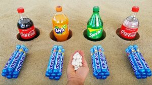 Experiment: Fanta, Coca Cola, Sprite, Pepsi vs Mentos Underground!