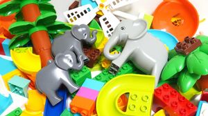 Satisfying Building Blocks Marble Run ASMR Elephant parent and child coaster