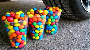 Experiment Car vs M&M Candy in Balloon, Orbeez in Bottle | Crushing Crunchy & Soft Things by Car!