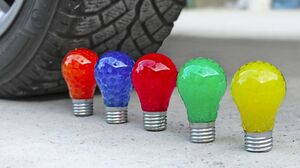 Experiment Car vs  Orbeez in Light Bulbs, Toy, Slime | Crushing Crunchy & Soft Things with Car!