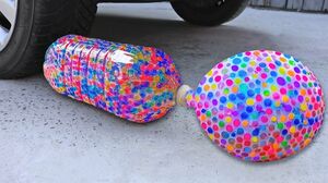 Crushing Crunchy & Soft Things by Car! Experiment: Orbeez In Balloons And Bottle, Coca Cola's M&M