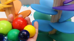 Wooden Marble Run Race ASMR Various Sound of Marbles