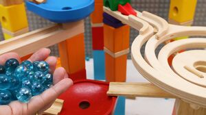 Wooden Marble Run ASMR Marble Streams On Funnels