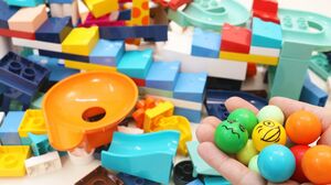 Satisfying Video | Building Blocks Marble Run Race Balls Rolling with Elevator