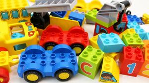 Learn Vehicles with Building Blocks Lego Duplo Car, Fire Truck, Dump Truck School Bus