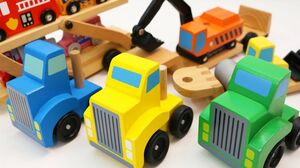 Wooden Car Transporters Learning Colors with Toy Vehicles for Children