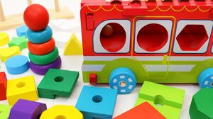 Wooden Stacking Toy and Wooden Shape-Sorting Truck