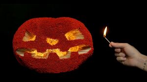 How to Make Amazing Halloween Pumpkin from 100,000 Matches