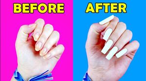 HOW TO MAKE FAKE NAILS WITH HOME MATERIALS #2 ( Without Nail Glue) - AMAZING NAIL TRANSFORMATION