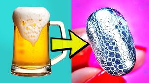 NAIL HACKS WITH FOAM - How to make bubble nails