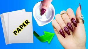 HOW TO MAKE WATERPROOF FAKE NAILS FROM PAPER in 5 minutes -  NAIL HACK - You will not BELIEVE!!!!!