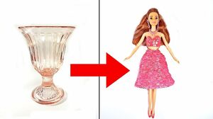 5 minutes crafts - DIY Barbie Doll Dress Easy Method/ Barbie Hacks and Crafts