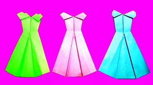 HOW TO MAKE ORIGAMI DRESS (3 different models)  - Cute, Easy Craft in 5 minute
