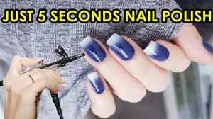 DIY - JUST 5 SECONDS NAIL POLISH - WITH AIRBRUSH - FOR PERFECT GRADIENT NAIL ART