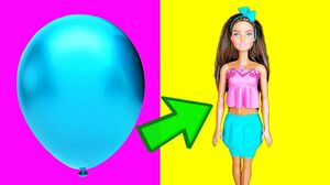 DIY BARBIE DRESSES WITH BALLOON / Easy No Sew Clothes For Barbie Doll / 5 minute crafts