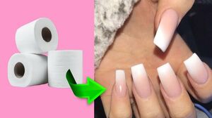 HOW TO MAKE FAKE NAILS OF TOILET PAPER / AMAZING