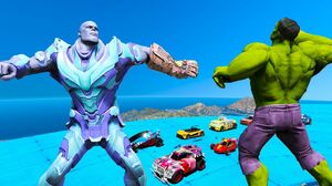 Thanos vs Hulks race challenger GTA V mods Hot Wheels Superhero Cars the only Onegamesplus