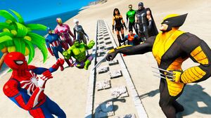 Superheroes dance battle Spider-man team Iron-Man Hulk Black Cat Magneto team  Superman Wolverine