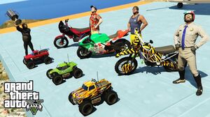 GTA V Parkour Challenge with Trevor, Franklin and Michael By Motorcycles And RC Cars