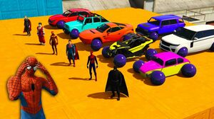 سبايدرمان باتمان سوبرمان والابطال الخارقون باركور السيارات spiderman& superheroes cars parkour