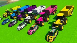 تعلم الالوان سيارات صغيرة جرارات للاطفالLearn colors, small cars and tractors fir kids