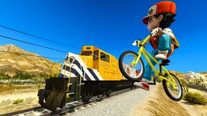 مغامرات الولد الشقي ركوب القطار ودراجة مائية للاطفال|Crazy boy adventures  jumps on train
