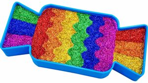 Satisfying Video l How To Make Rainbow Candy Bathtub with Glossy Slime Glitter Cutting Asmr #329