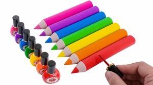 Satisfying Video l How to make Mad Mattr Rainbow Pencil with Nail Polish Cutting ASMR #331 Bon Bon