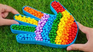 Satisfying Video l How To Make Rainbow Hand Bathtub with Color Beads Mixing Cutting ASMR #325